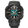 Ohsen 1702 Mens Digital Quartz Sport Wristwatch 5atm Waterproof LED Military Watches